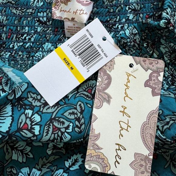 BAND OF THE FREE Elise Floral Wide Leg Pants Pull On Elastic Bohemian NWT Medium - Picture 7 of 8